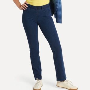 Betabrand Straight-Leg / 4-Pocket Yoga Pants Denim (Dark Indigo) Small - Petite
